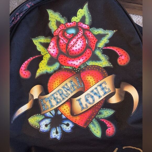 Ed hardy Y2K Eternal love By Christian Audigier sample Piece- Backpack Rare main image 7
